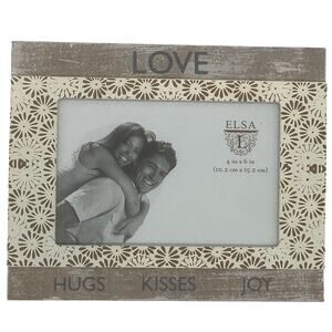 Boho Cream print on background 5x7 approx. overall size/ 4x6 photo opening